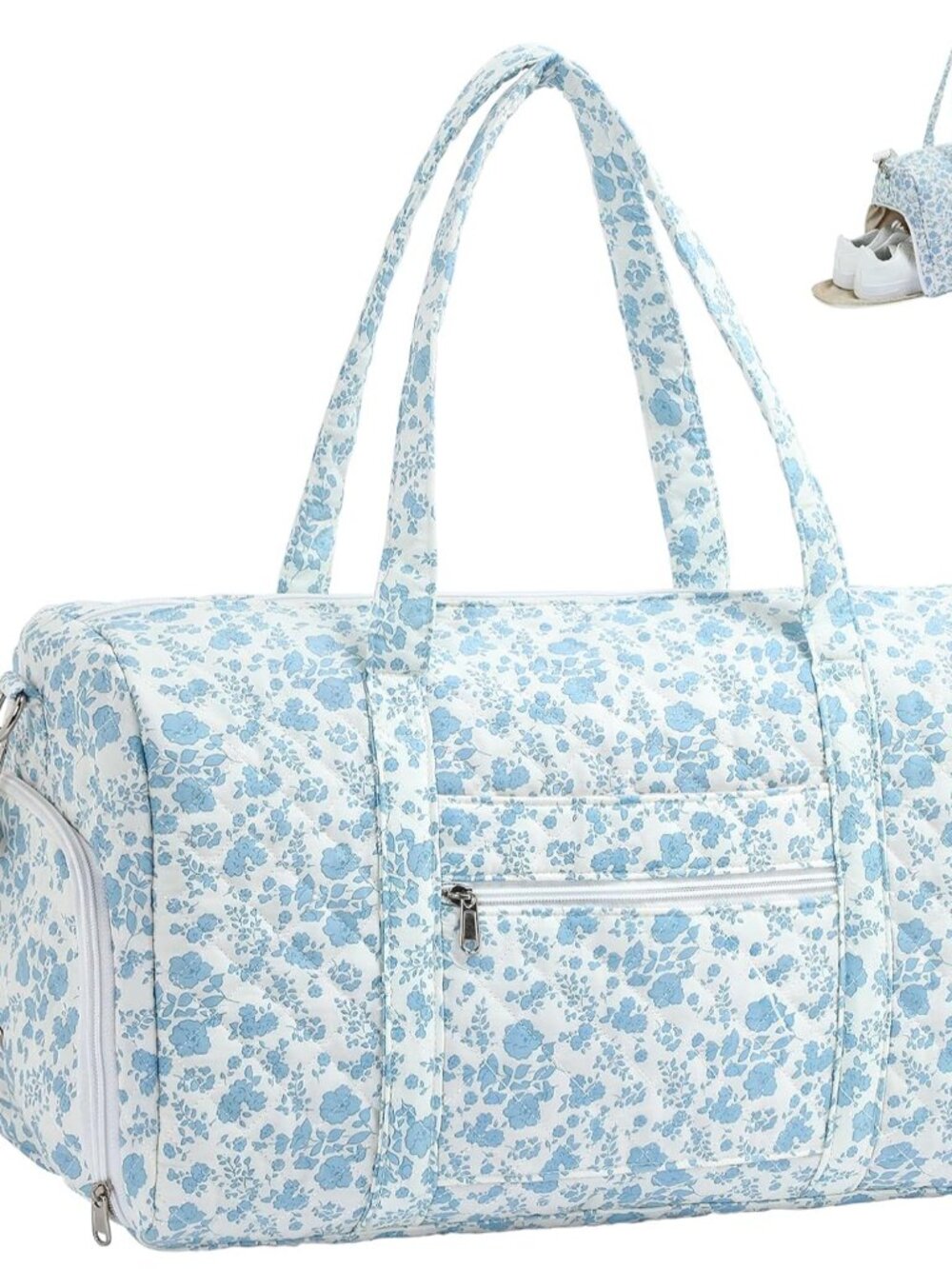 Duffle Bag, Gym Bag for Women, Quilted Duffle Bags, Travel Large Capacity Floral